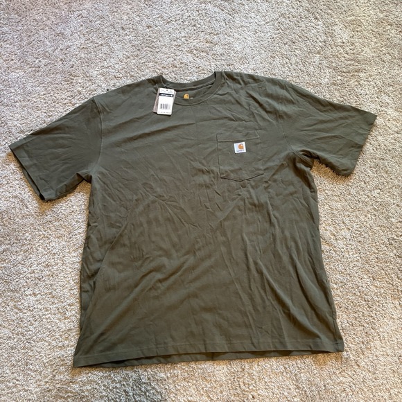 Carhartt Other - Carhartt K87 Mens Original Fit Pocket T-Shirt 2XL Olive Cotton Workwear K87-ARG